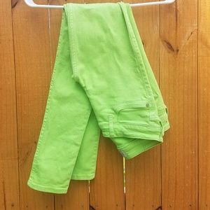 Abercrombie Neon Green Skinny Jeans